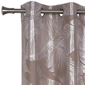 Záves do obývacej izby na kruhy taupe VANUA 140 x 260 cm