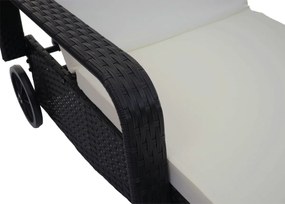 Lehátko Carrara, polyratan / hliník - antracit, béžový vankúš