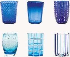 Súprava ručne vyrobených pohárov na vodu Melting, 6 ks