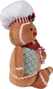 Hnedá vianočná plyšová dekorácia Perníček Gingerbread - 19*14*35 cm