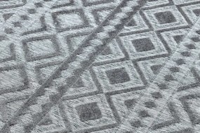 Koberec SOLE D3852 Boho, romby - ploské tkanie sivý