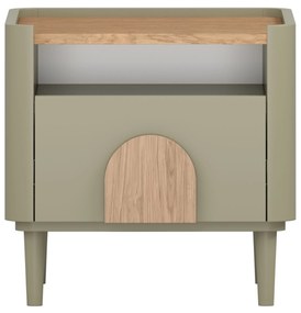 Nočný stolík Amilio 50 cm na nožičkách - eukalyptus / dub baltic dune / dub prírodný