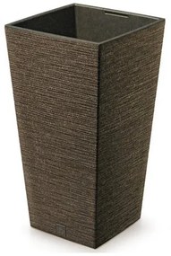 Kvetináč FURU SQUARE ECO WOOD s vložkou 30 c m,tmavohnedý, M