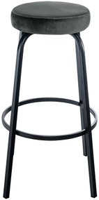 Barová stolička Kamari zamat - tmavo šedá