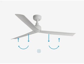 FARO 34274 - Stropný ventilátor MARINE M biela IP44 + diaľkové ovládanie