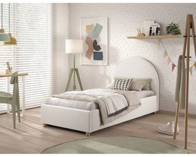 Biela čalúnená jednolôžková posteľ s úložným priestorom s roštom 90x200 cm Moon – Vipack