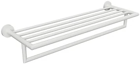 Sapho Sapho, X-ROUND WHITE polička na uteráky s hrazdou 500mm, biela, XR421W