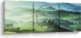 Obraz - Toskánsko, Taliansko (s hodinami) (90x30 cm)