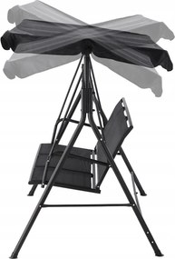 Garden Line ZÁHRADNÁ HOJDAČKA S TEXTILENE 170 x 110 x 153 cm ČIERNA