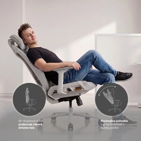 Ergonomická kancelárska stolička, svetlosivá: Diablo V-Flash Light Grey