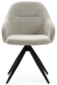 Svetlosivé čalúnené jedálenské kreslá v súprave s podrúčkami 2 ks Tamara – Marckeric