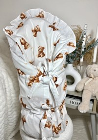 INTERMEDIC SK Obliečka na zavinovačku 73×73 – Medvedíkový sen s volánikom, 100 % bavlna