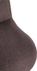 Barová stolička Solon - látka, chróm rám - tmavo hnedá