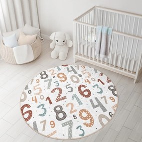 Prateľný detský hrací koberec ø100 cm Happy Numbers – Mila Home