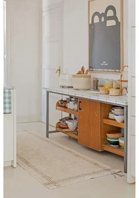 Krémový prateľný ručne tkaný bavlnený behúň 80x230 cm Cuisine Natural – Lorena Canals