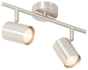 Moderné stropné svietidlo oceľové 2-žiarovkové nastaviteľné - Jeana