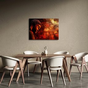 Obraz - Budha v červených tónoch (70x50 cm)