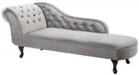 Leňoška Chesterfield sivá - zamat