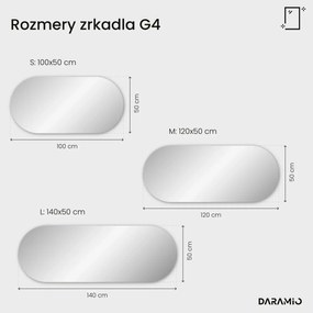 Atypické zrkadlo s LED osvetlením G4