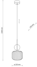 Luster na lanku SOPHIA 1xE14/10W/230V čierna/dymová béžová