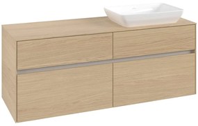 VILLEROY &amp; BOCH Collaro závesná skrinka pod umývadlo na dosku (umývadlo vpravo), 4 zásuvky, 1400 x 500 x 548 mm, Nordic Oak, C11800VJ