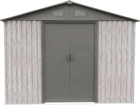 Záhradný domček BestBerg ZDB-9SD / 9 m² / 279 x 324 x 211 cm / dekor biele drevo / sivá