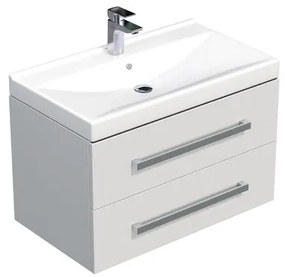 Kúpeľňová skrinka s umývadlom SAT Cube Way 80x53x46 cm biely lesk CUBE46802BIVER, 1 ks