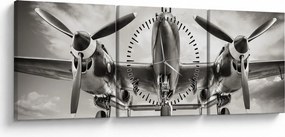 Obraz - Warbird (s hodinami) (90x30 cm)