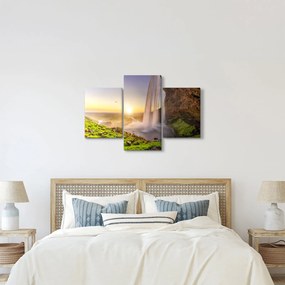 Obraz - Seljalandsfoss spoza vnútra jaskyne (90x60 cm)