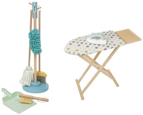 lupilu®  Drevená súprava na upratovanie + Drevená žehliaca doska  (800011830)