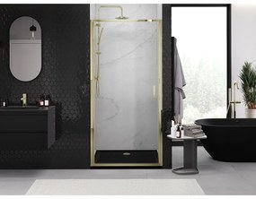 Mexen Exo, výklopné sprchové dvere 55 cm, číre sklo, zlatý profil, 817-055-000-50-00