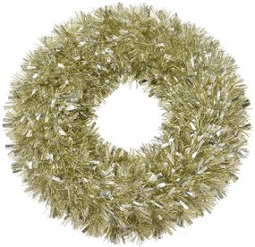 Zlatý plastový vianočný veniec - Ø 45*10 cm