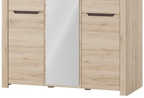 Šatní skříň Desjo 06 140 cm se zrcadlem dub San Remo