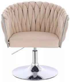 LuxuryForm DESIGN Stolička NORDEN VELUR na striebornom tanieri - krémová