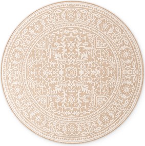 NORTHRUGS, Kusový koberec Duet Kona 106250 Beige/White kruh - na von aj na doma, 160x160 (priemer) kruh, béžová, chodba / predsieň