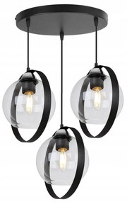Závesné svietidlo Haga Ring, 3x transparentné sklenené tienidlo (výber z 3 farieb uchytenia), o