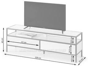 TV stolík/skrinka Soren Rtv (biele drevo + zlatá). Vlastná spoľahlivá doprava až k Vám domov. 1111726