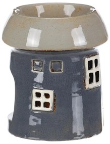 Aróma lampa Domček sivá, keramika, 11 x 11 x 13 cm