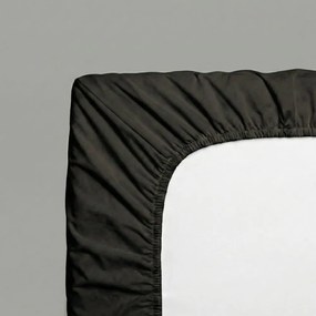 Kvalitex Saténové prestieradlo s gumou čierna, 80 x 200 cm