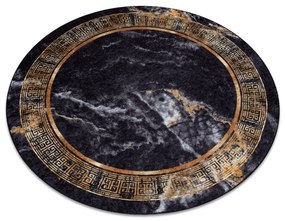 Prateľný koberec MIRO 51199.806 Mramor, grécky - čierno / zlatý