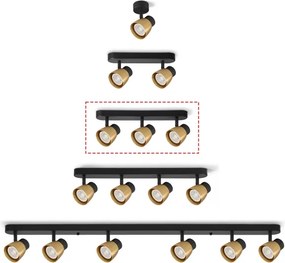 Brilagi - Bodové svietidlo NUGGET 3xGU10/30W/230V čierna/zlatá