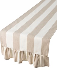 Bežec s volánom 40x160 cm farba produktu béžová látka vzorované