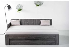 Ahorn DUOVITA 80 x 200 lamela - rozkladacia posteľ a sedačka 80 x 200 cm ľavá - dub čierny, lamino