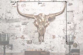 Dekoratívna socha Skull Matador - medená platina