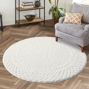 Dekorstudio Moderný okrúhly koberec FOCUS 627 krémový Priemer koberca: 160cm