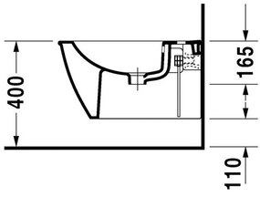 DURAVIT Darling New závesný bidet s otvorom, 370 mm x 540 mm, 2249150000