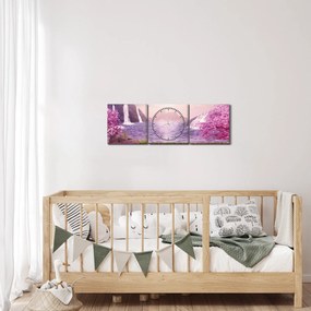 Obraz jazera (s hodinami) (90x30 cm)