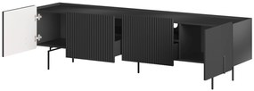 TV stolík Malmi 200 cm - čierny mat / čierna