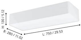Eglo 99298 - Stropné svietidlo POSADERRA 3xE27/28W/230V