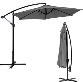 Záhradný slnečník PADDLES s bočnou nohou 300 cm sivý